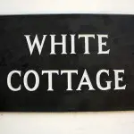 White Cottage sign.
